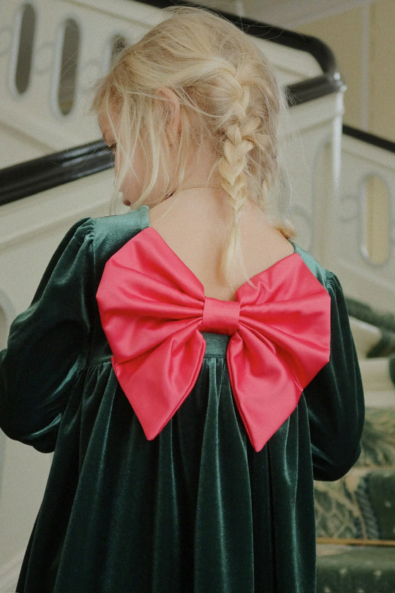 GIA BOW DRESS - PINE GROVE