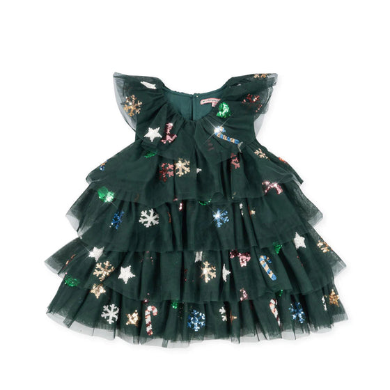 YVONNE CHRISTMAS DRESS - HUNTER GREEN