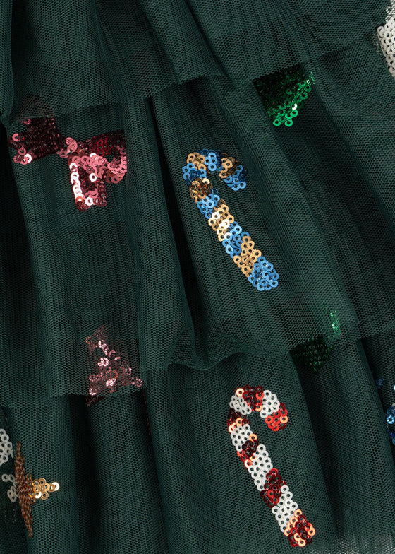 YVONNE CHRISTMAS DRESS - HUNTER GREEN