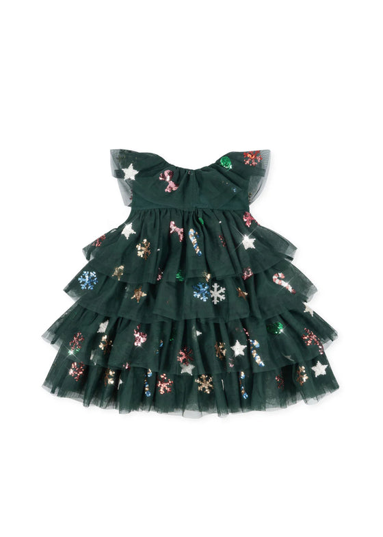YVONNE CHRISTMAS DRESS - HUNTER GREEN