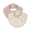 Konges Slojd 2 Pack Bibs Stripe Tricolore Petit Cielo Marino