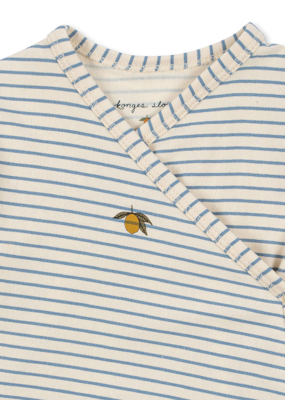 Konges Slojd NEWBORN ONESIE STRIPE BLUIE