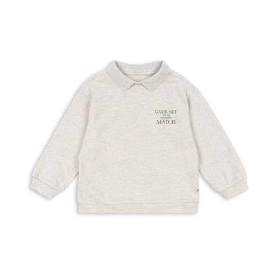 Konges Slojd SPORTY POLO TOP LIGHT GREY MELANGE