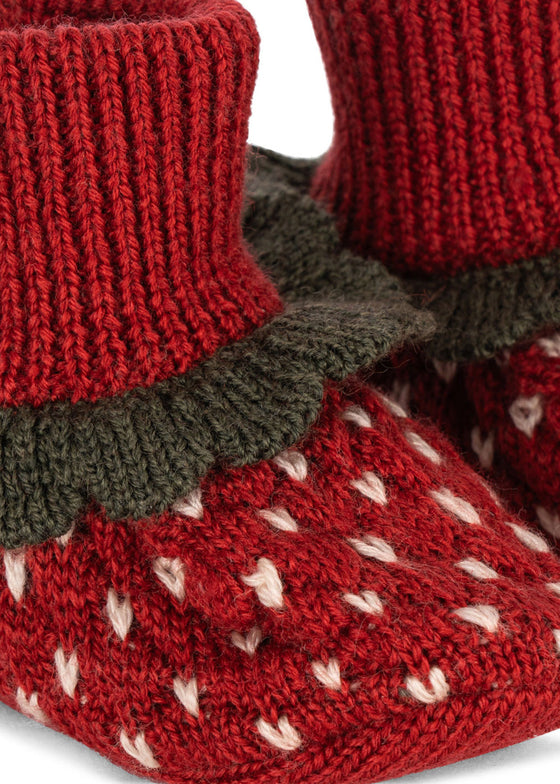 Konges Slojd STRAWBERRY KNIT BOOTIES