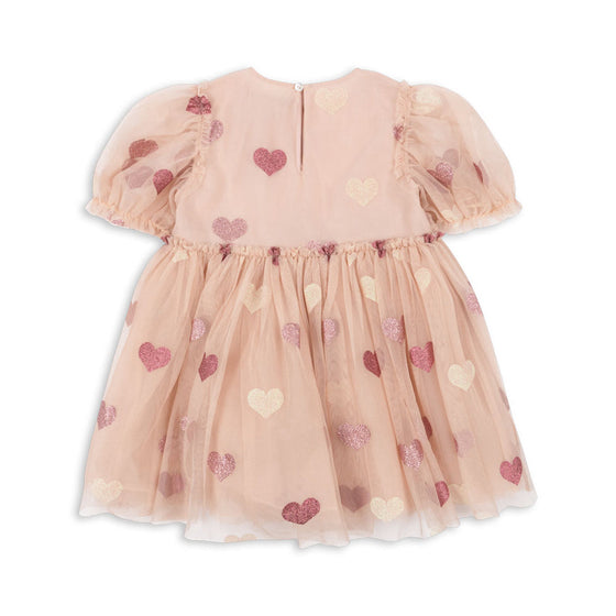 Konges Slojd TULLIE DRESS HEART ROSE GLITTER