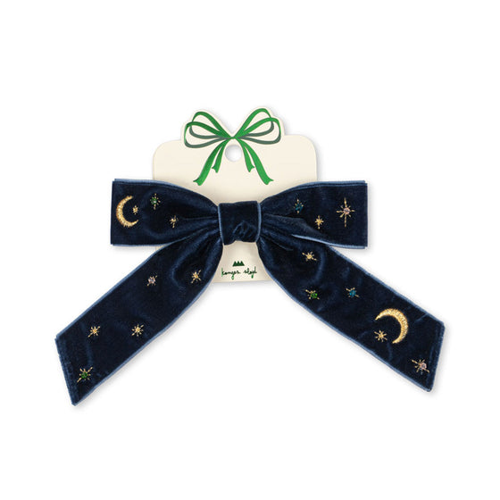 Konges Slojd VELVET BOW HAIR CLIP NAVY NIGHT