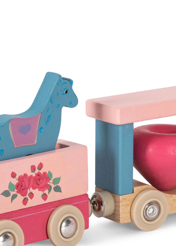 Konges Slojd WOODEN UNICORN TRAIN PINK