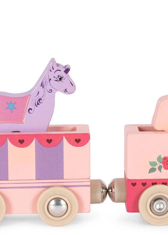 Konges Slojd WOODEN UNICORN TRAIN PINK