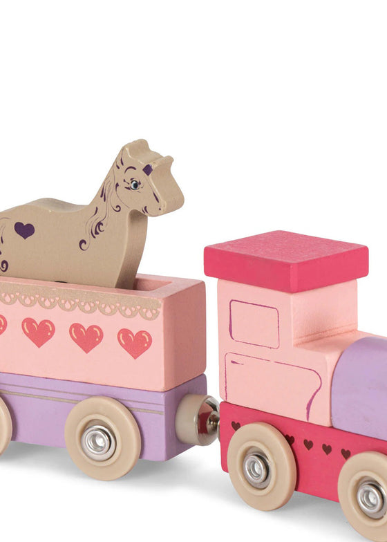 Konges Slojd WOODEN UNICORN TRAIN PINK