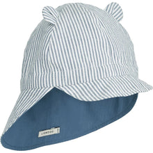  Liewood Gorm Reversible Sun Hat With Ears Blue wave stripe