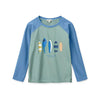 Liewood Noah Placement Longsleeve Swim Tee Boards Light Peppermint