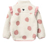 Liewood Noam Pile Jacket with Frill Spot Dot Sandy Rose Blush Mix