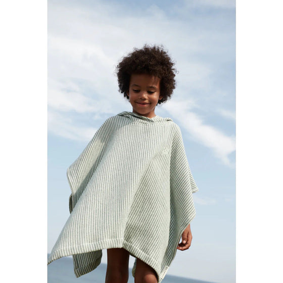 Paco Poncho Embroidery - Peppermint stripe