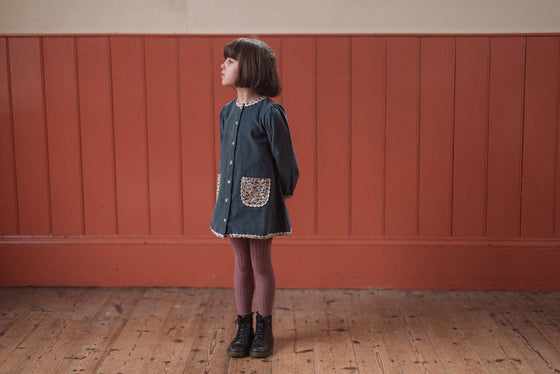 Little Cotton Clothes Jules Dress Velvet Juniper
