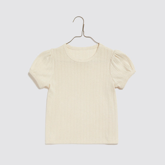 Little Cotton Clothes Organic Pointelle Tshirt Buttermilk