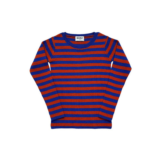 MABLI SEILIO SKINNY RIB REDCURRANT SAPPHIRE STRIPE
