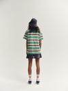 Main Story Loose Tee Bottle Green Stripe