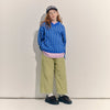 V Knit Sweater - Blue Stripe