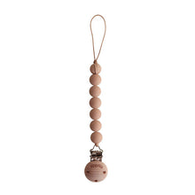  Mushie Pacifier Clips Halo Pale Taupe