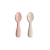 Mushie Toddler Starter Spoons 2 Pack Blush Shifting Sand