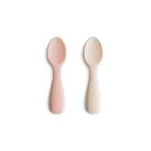  Mushie Toddler Starter Spoons 2 Pack Blush Shifting Sand