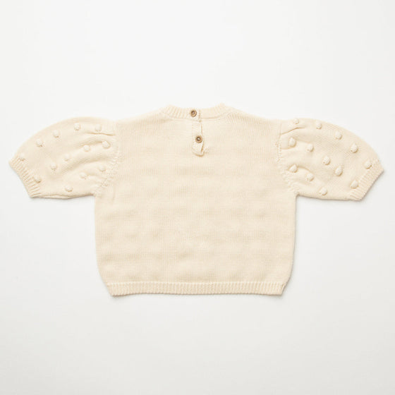 Nellie Quats Scrabble Knitted Top Milk