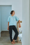 Poudre Organic Womens Blouse Ambre Baby Blue