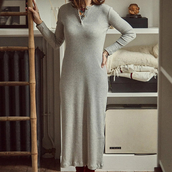 Poudre Organic Womens Dress TAGETE Light Grey Heather