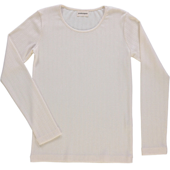 Poudre Organic Womens Top EGLANTINE Pointelle Ecru