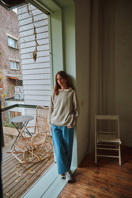 Poudre Organic Womens Wool Jumper THÉ Speckled Seashell