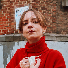  Poudre Organic Wool Triangle Scarf Scarlett Red