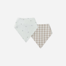  Quincy Mae Bandana Scarf Bibs 2 Pack Blue Plaid Twinkle