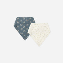  Quincy Mae Bandana Scarf Bibs 2 Pack Golden Floral Blue Floral