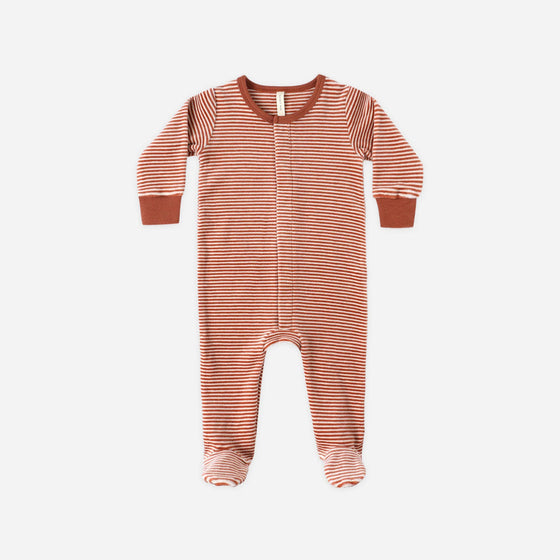 Quincy Mae Hidden Snap Footie Candy Stripe