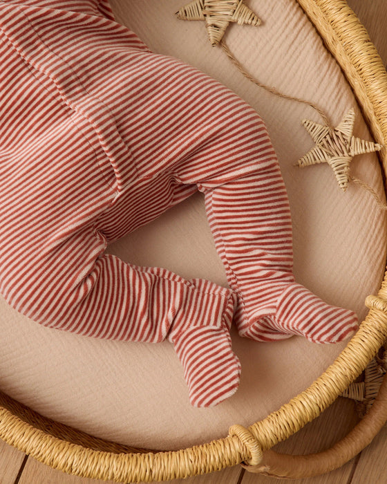 Quincy Mae Hidden Snap Footie Candy Stripe
