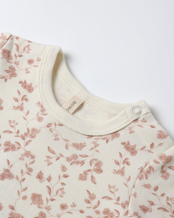 Quincy Mae Jersey Bodysuit 2 Pack French Garden Rose Micro Stripe