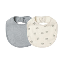  Quincy Mae Jersey Snap Bib 2 Pack Bears Steel Blue