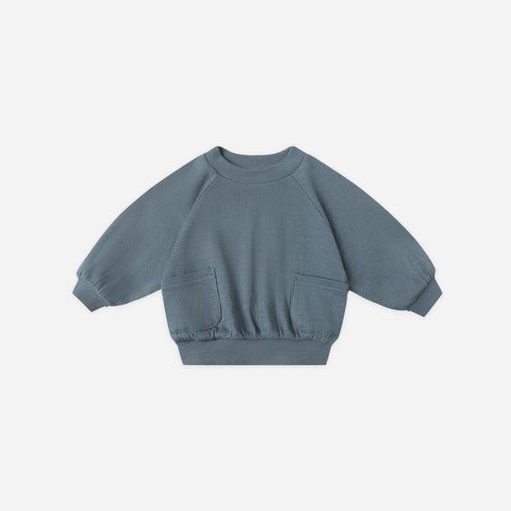 Quincy Mae Pocket Sweatshirt Ocean