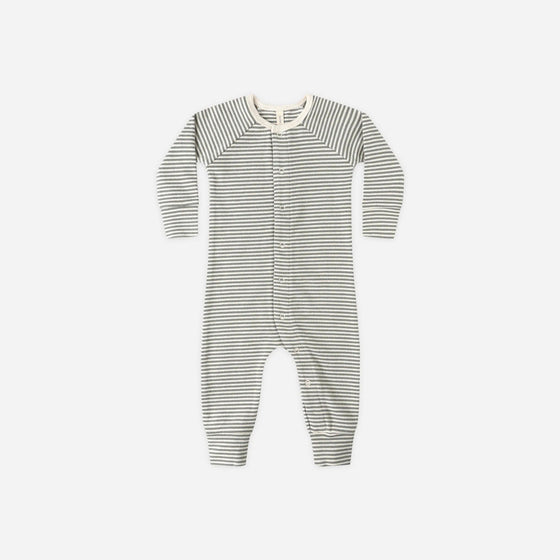 Quincy Mae Pointelle Long John Forest Stripe