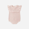 Quincy Mae Pointelle Ruffle Romper Blush