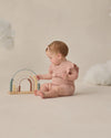 Quincy Mae Pointelle Ruffle Romper Blush