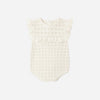 Quincy Mae Pointelle Ruffle Romper Natural
