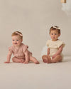 Quincy Mae Pointelle Ruffle Romper Natural
