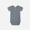 Quincy Mae Ribbed Henley Bodysuit Ocean