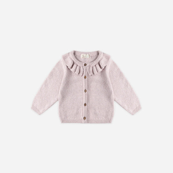 Quincy Mae Ruffle Collar Cardigan Lilac