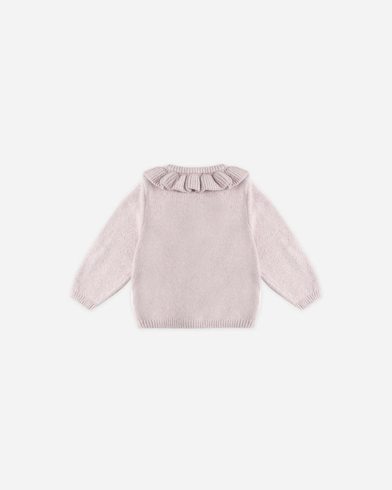 Quincy Mae Ruffle Collar Cardigan Lilac