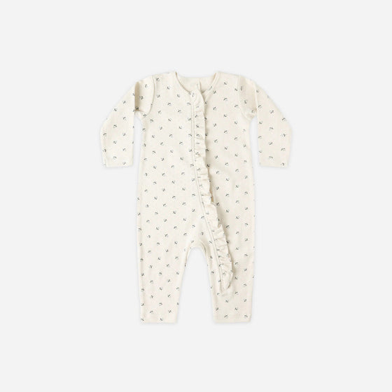 Quincy Mae Ruffle Jumpsuit Blue Ditsy