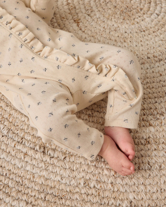 Quincy Mae Ruffle Jumpsuit Blue Ditsy