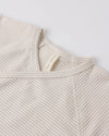 Quincy Mae Wrap Top Footed Pant Set Oat Micro Stripe