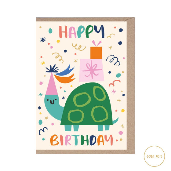 Rumble Cards Greeting Card Birthday Turtle Foiled